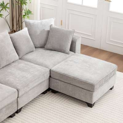 Canapé modulaire 5 pièces avec repose-pieds Bennett