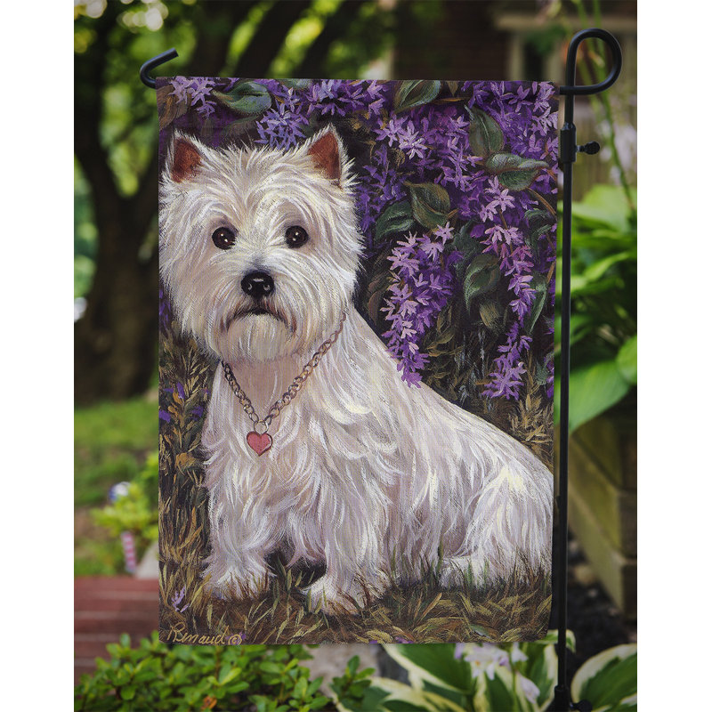 Drapeau de jardin en polyester à 2 côtés Graziello Bichon Frise Do It Better 1 x 0,11 pi, Westie lis et lilas