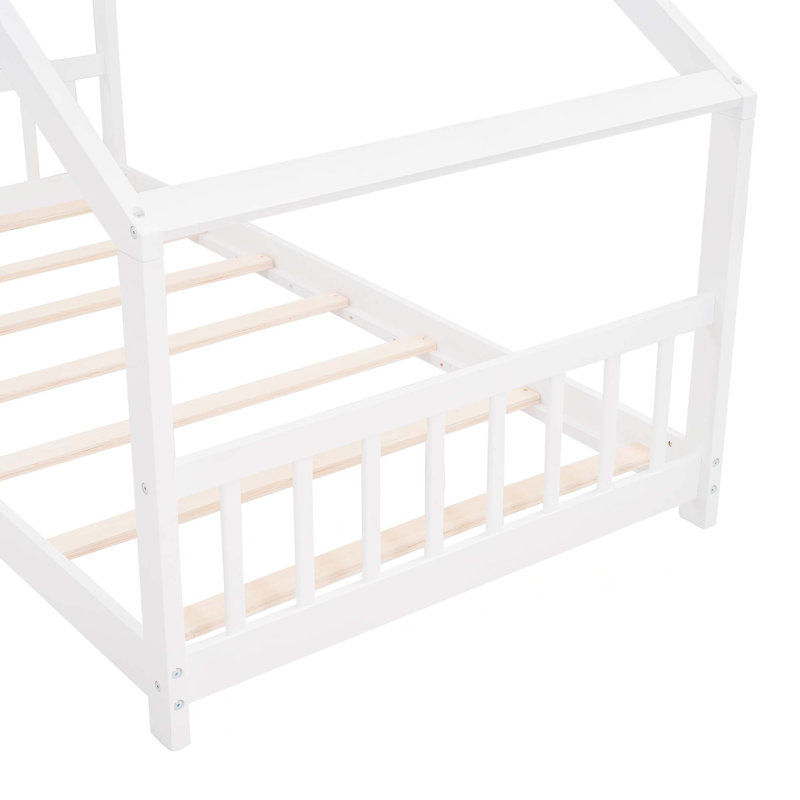Lit en bois House House, Lit simple, Blanc