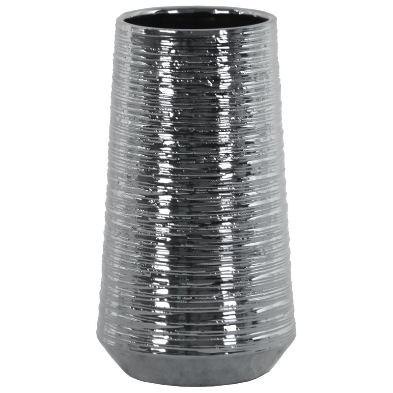 Table Vase, Silver, 11.5" H x 6.5" W x 6.5" D