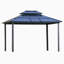 Pavillon de jardin 10 po x 12 pi, toit en polycarbonate, avec filet et rideaux