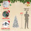 Décoration pour arbre de Noël à aiguilles rigides mélangées avec support, 7 tailles disponibles-1356235123