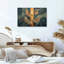 Tableau mural sur toile à fond texturé bleu et or représentant quatre papillons de nuit-893868153