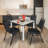 Kee Square Breakroom Table Top, 4 Restaurant Stack Chairs