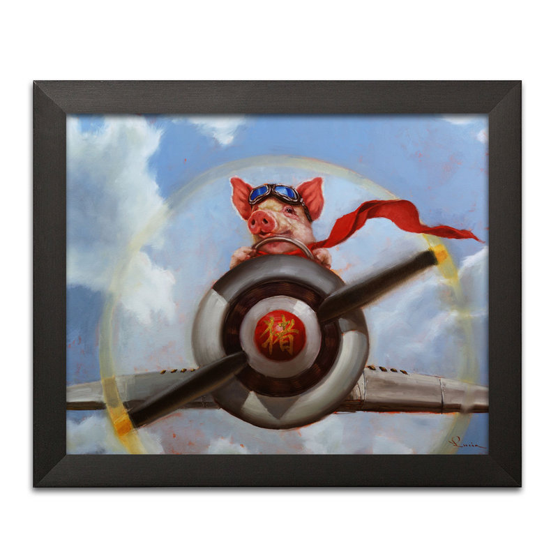 « when porc fly », reproduction d’impression, Papier avec cadre noir, H 11 po x l 14 po x P 0,75 po