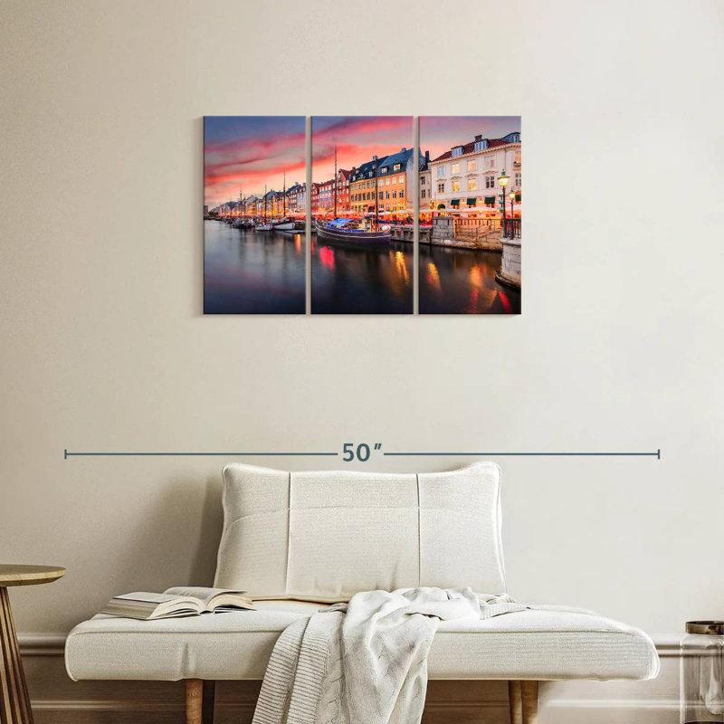 Sebbie Nyhavn, canal de Copenhague, H 20 po x l 33 po