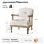 Chaise d'appoint de style campagnard avec accoudoirs en bois massif Williamstown l 27,75 po-1293910833