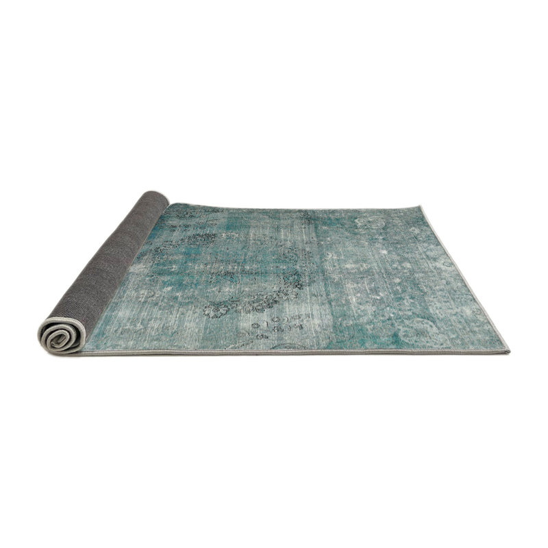 Tapis traditionnel gris / vert, Rond 4 pi