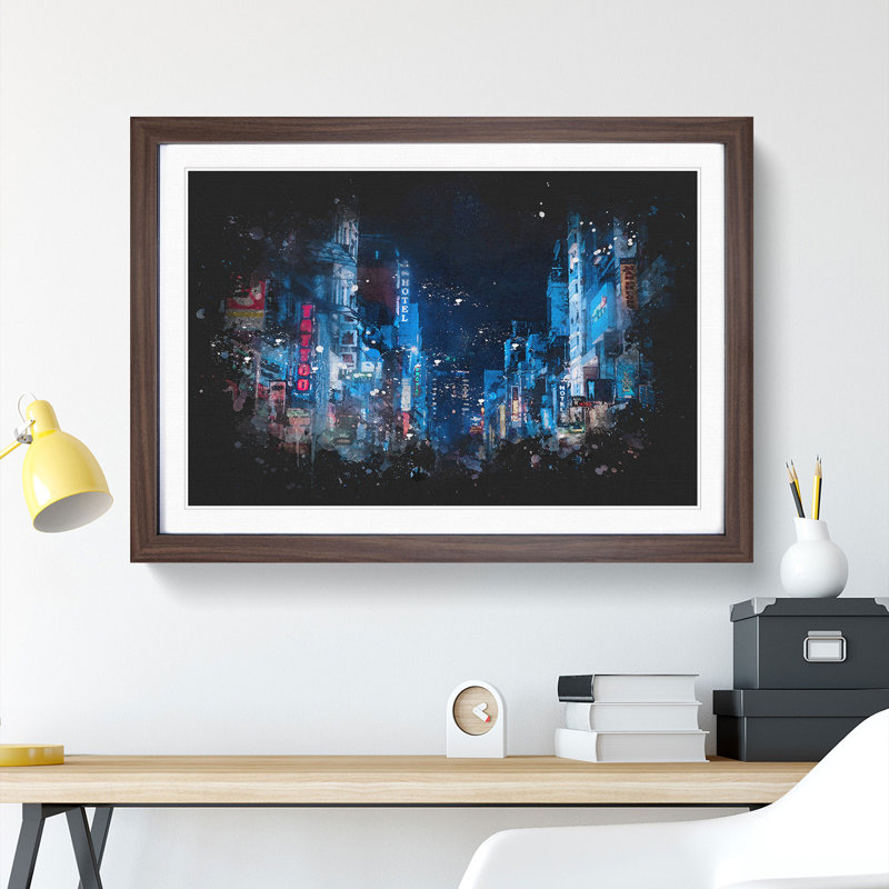 Ho Chi Minh City in Vietnam - Picture Frame Graphic Art Print, 45cm H x 63cm W x 2cm D, Walnut Framed
