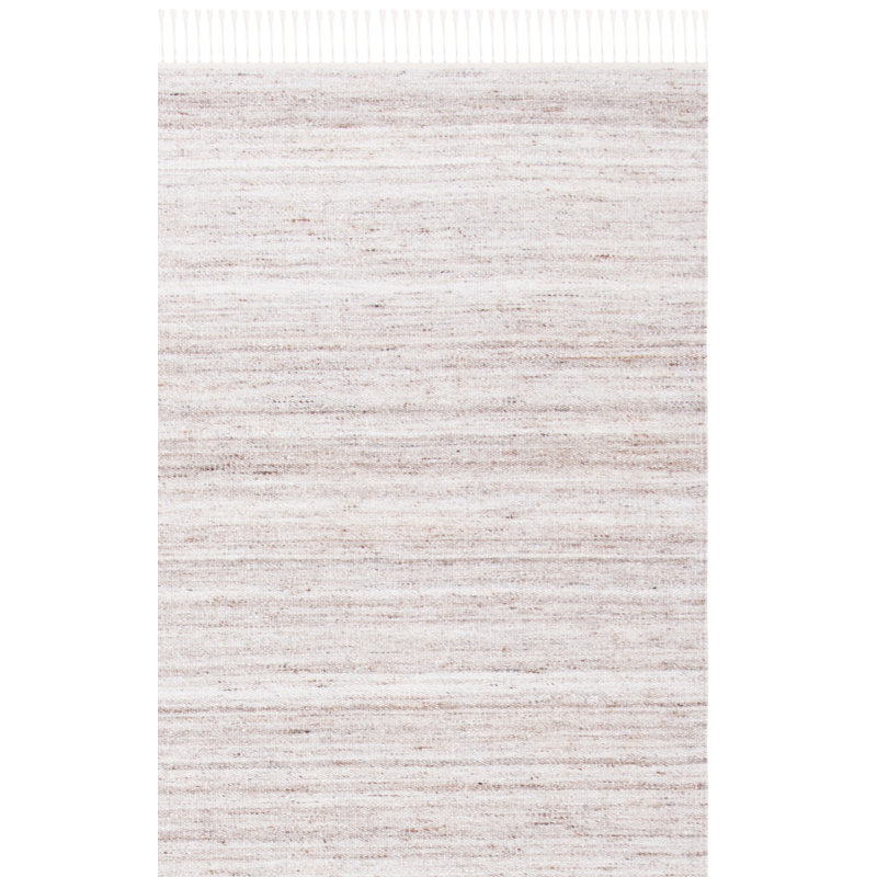 Tapis en laine / coton tissé à la main Kilim en ivoire / brun, Carré 7 pi
