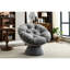 Chaise pivotante surdimensionnée à 360 degrés - Chaise moderne en chenille gris foncé, espace de vie relaxant avec rotation et fabrication-255957306