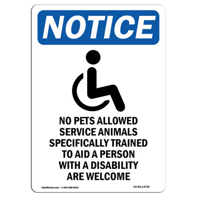 No Pets Allowed Service Sign