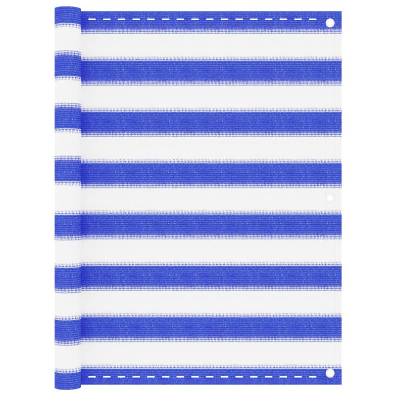 Alexana 156cm H x 500cm W Blue/White Vinyl Fence Panels, 90cm H x 400cm W