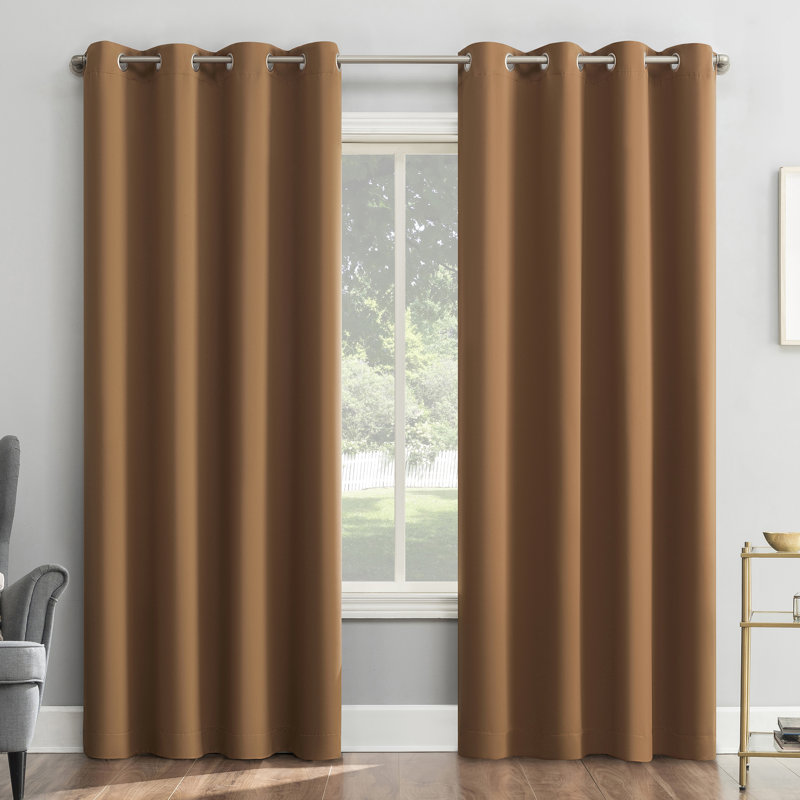 Panneau de rideau occultant avec œillets Burrier Wayfair Basics, L 40 po x L 95 po, Cuit au soleil