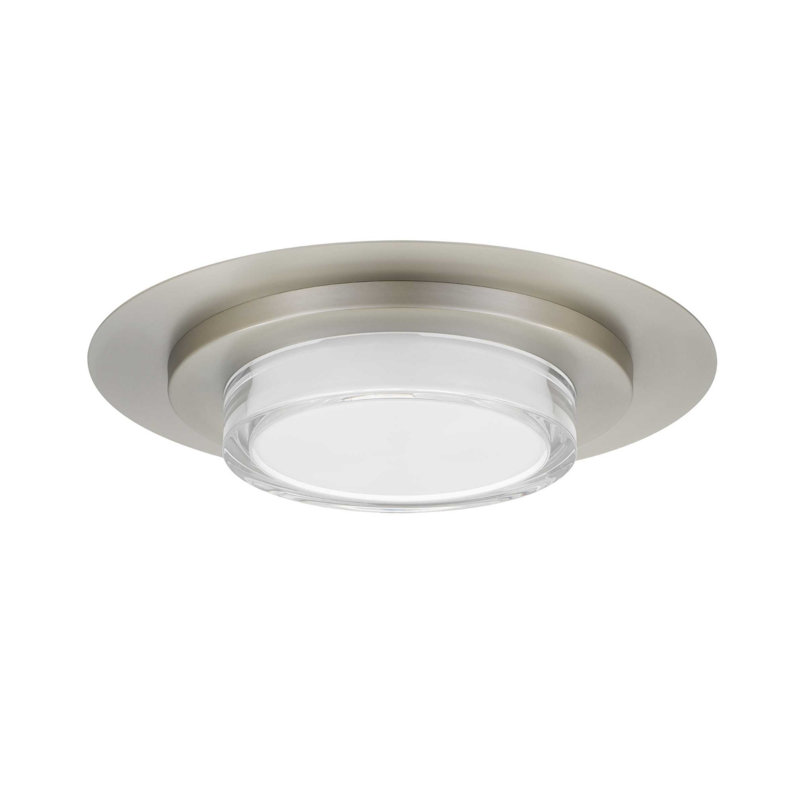 Plafonnier encastré carré chromé à DEL 16 pouces avec éclairage tricolore, Gris, H 5 po x l 16 po x P 16 po, 25 W