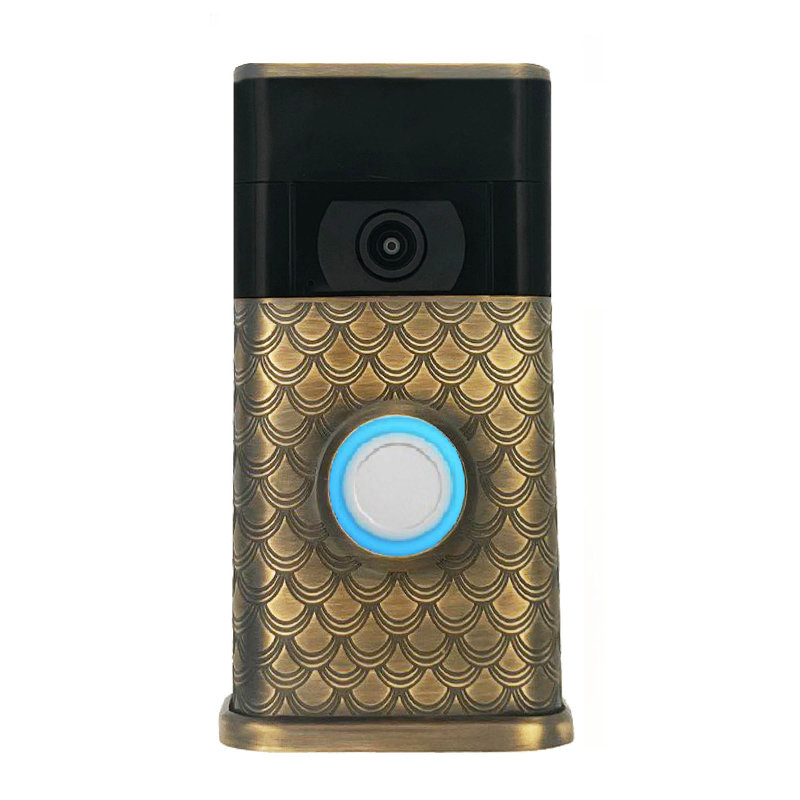Housse de sonnette vidéo Scales (compatible avec Ring 2e génération), Laiton antique