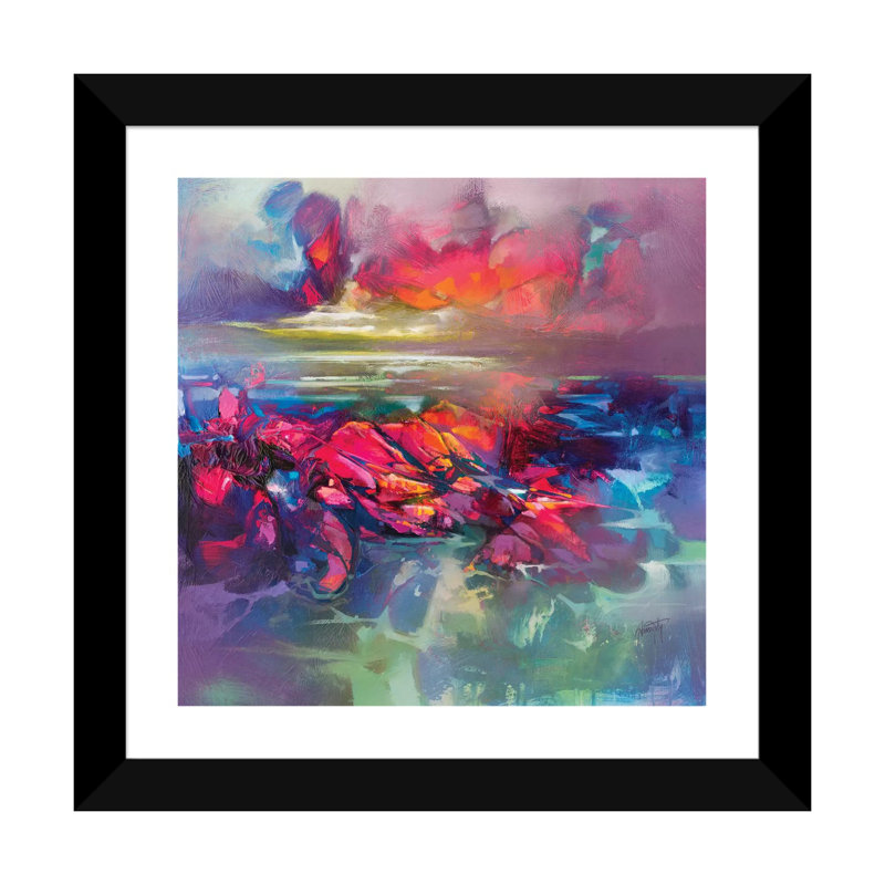 «Under the Surface» par Scott Naismith - reproduction d'art, H 16 po x l 16 po x p 1 po, Papier encadré noir, Blanc