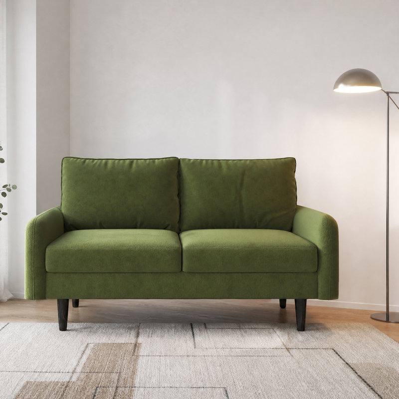 Causeuse Dotson, Velours vert olive