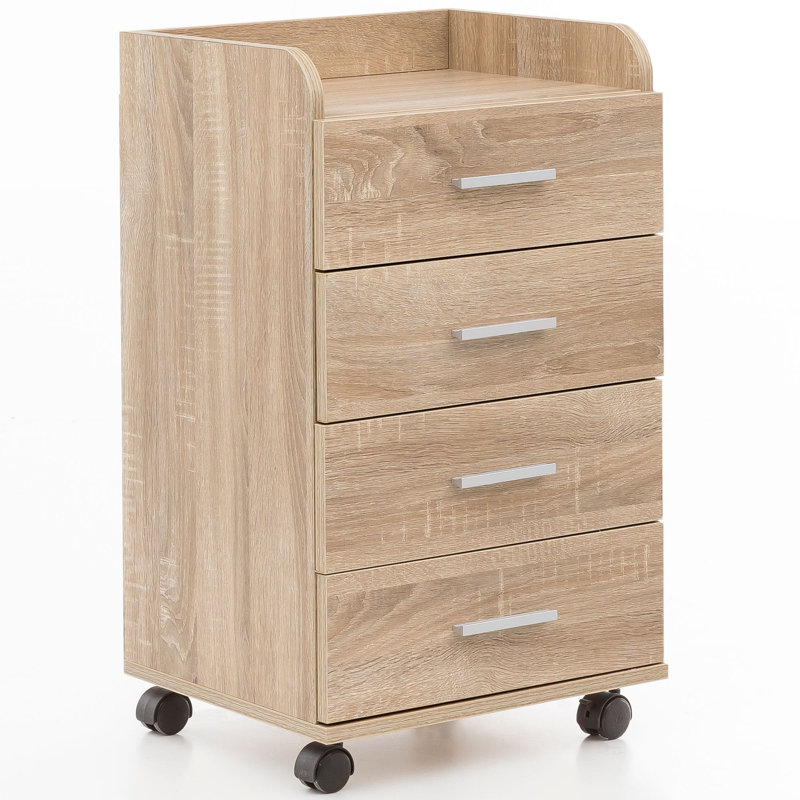 Landreneau 40cm Wide 4 -Drawer Mobile File Cabinet, Brown