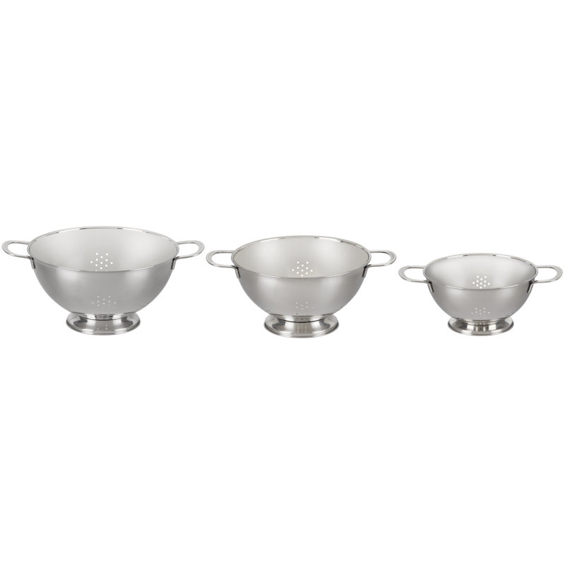 Le Creuset Large Stainless Steel Stackable Colanders Set of 3