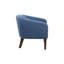 Fauteuil d'appoint en velours bleu, structure Mid-Century avec revêtement, base en bois massif