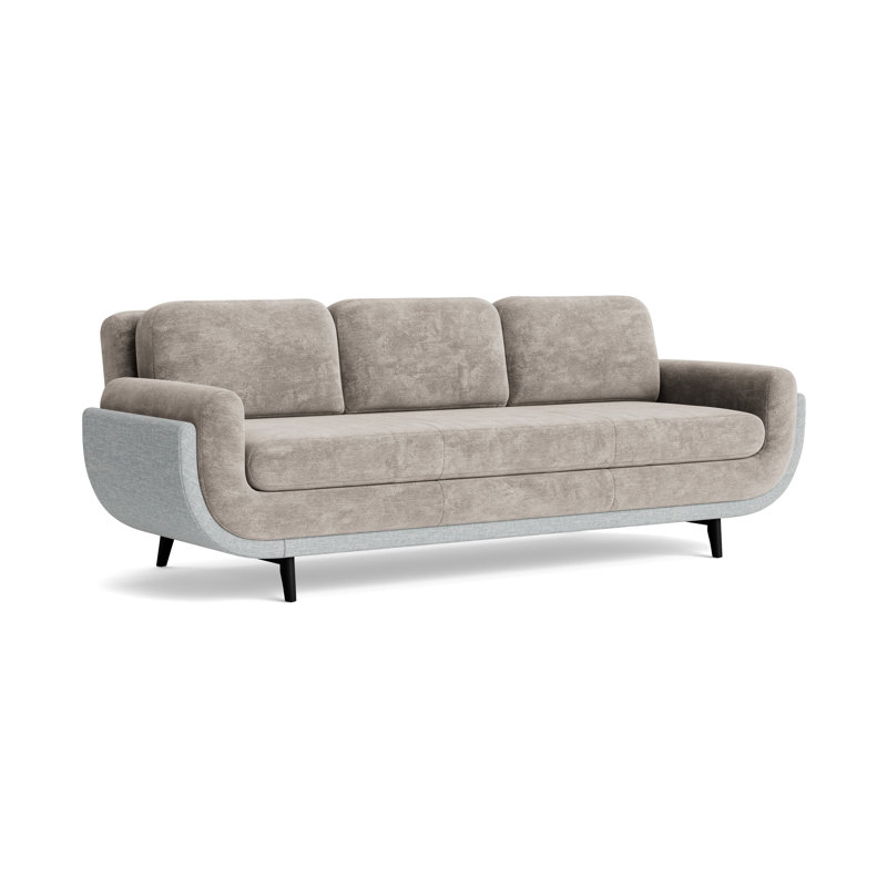 Regatta 100 Sofa, Vintage Chenille-MinkTextured Slub Weave-Sky Blue, Black