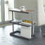 Tower Yamazaki Home Side Table With Storage Tier Shelves Narrow, Narrow Wooden And Metal End Table-1121121686