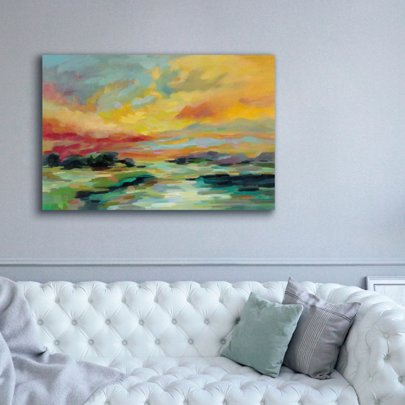 «August Sunset» par Silvia Vassileva, art mural sur toile, 40" H x 60" W x 1.5" D