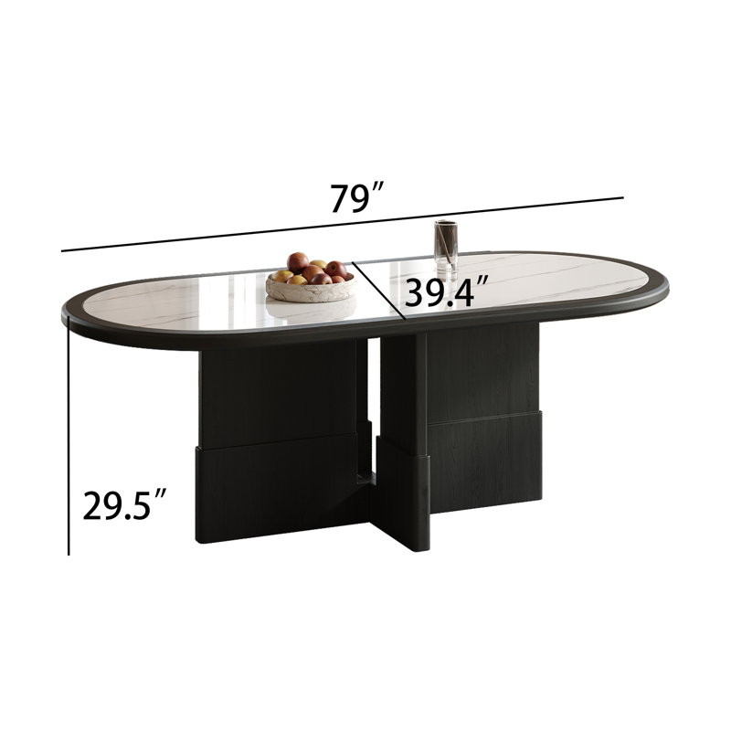 Table de salle à manger moderne en faux marbre
