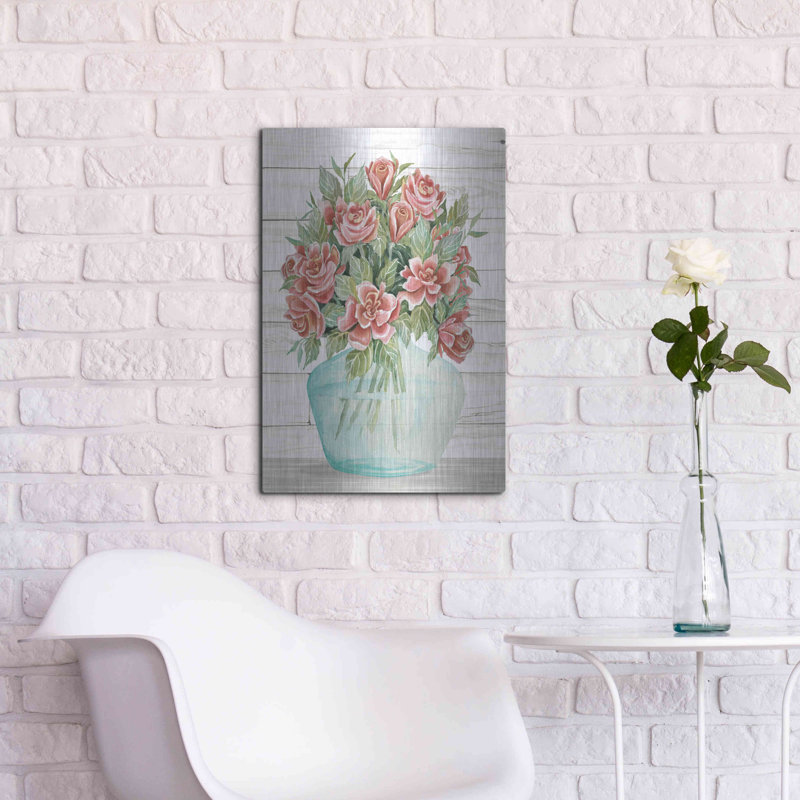 Art mural en métal «Farmhouse Flowers IV» par Cindy Jacobs, Winston Porter, H 24 po x l 16 po