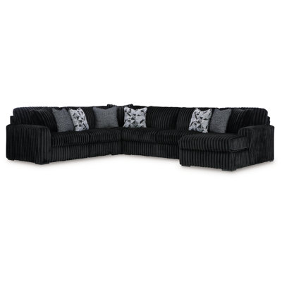 Midnight-Madness Onyx 4-Piece Sectional with Chaise
