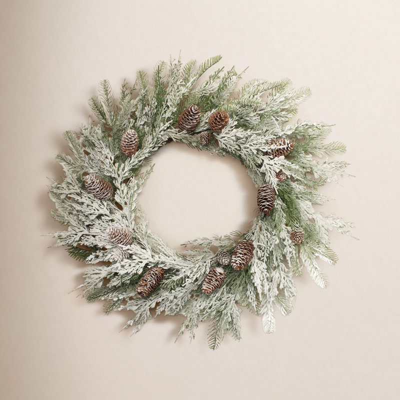 27" Frosted Pine Wreath