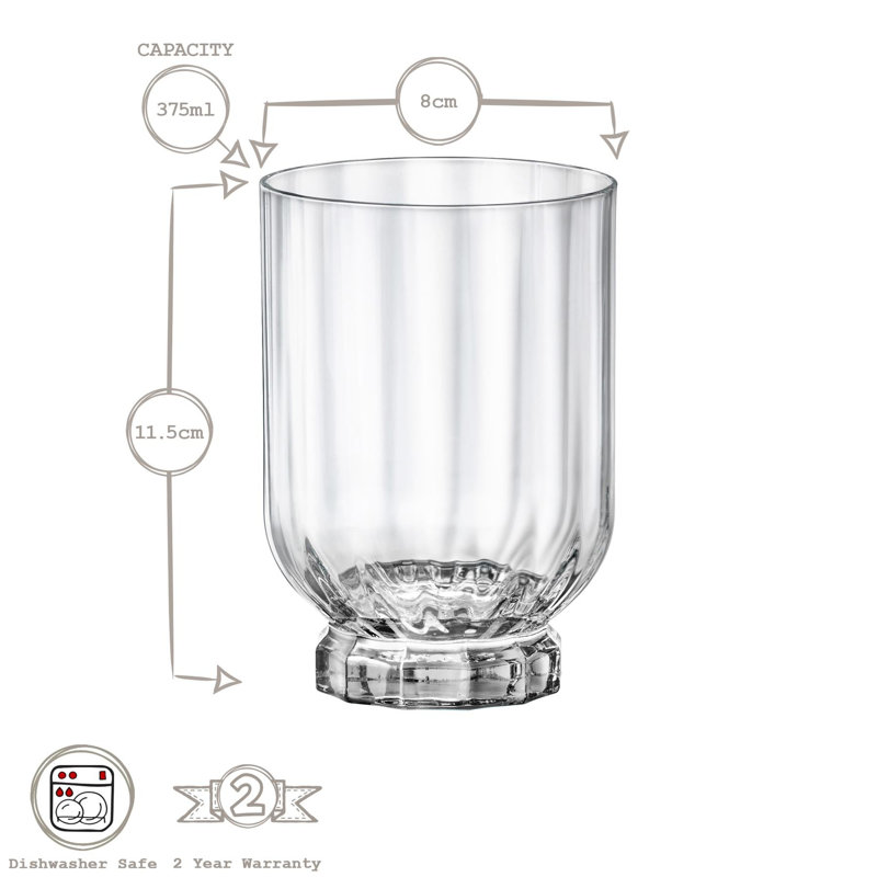 Florian Double Whisky Glasses, 375 oz.