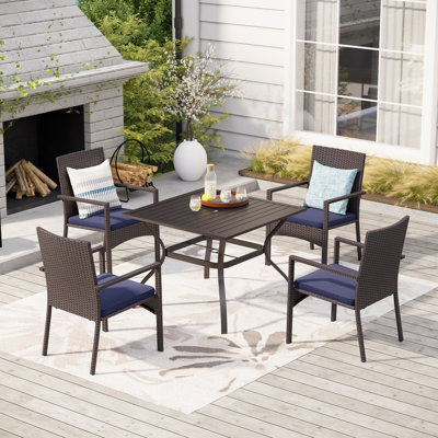 Ensemble repas carré pour 4 personnes 37 po Leonard
