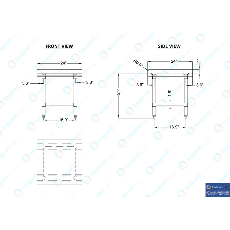24" Stainless Steel Equipment Stand with Galvanized Undershelf