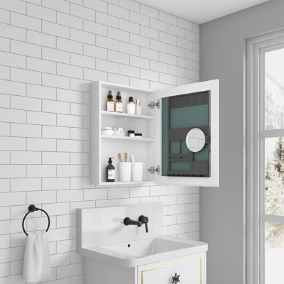 Mirror Medicine Cabinet, Bathroom Storage Cabinet, Right Opening Door