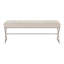 Banc moderne pour hall d'entrée avec siège en chenille taupe rembourré de mousse, structure en fer finition champagne, mesure de profondeur de 16 po avec chenille confortable, ton métallique, largeur de siège de 48 po, capacité de 300 lb