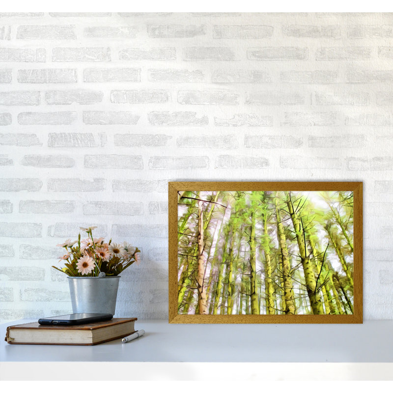 Woodland - Print on Canvas, Brown Framed, 34cm H x 46cm W x 3cm D