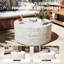 Table basse de patio en oxyde de magnésium 28 po, imperméable, pour le salon, extérieure, ronde, beige-1472395712