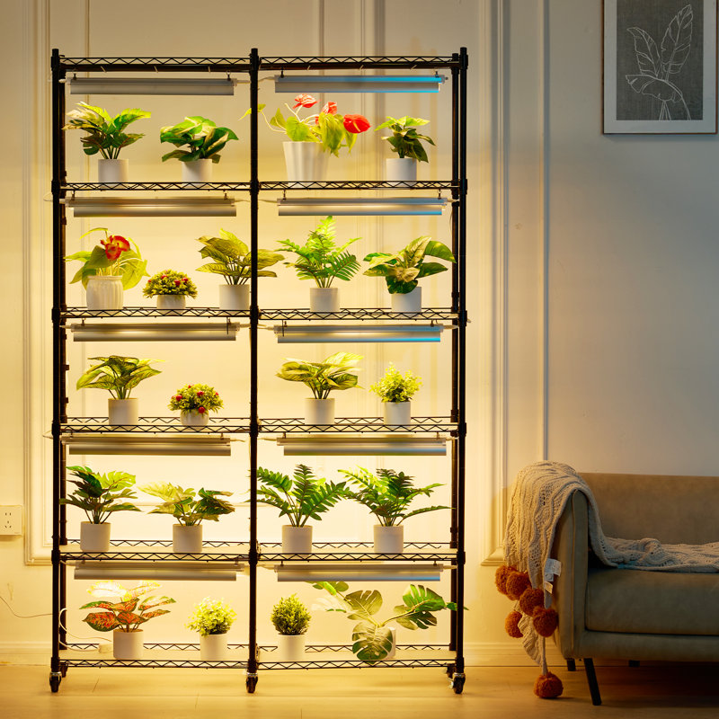 Support pour plante avec étagère de culture 6 niveaux 200W 59,1 "