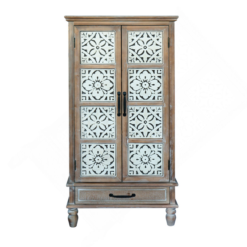 Buffet de 55,12 po de hauteur avec buffet - Armoire-buffet en bois rustique - Buffet polyvalent avec rangement pour la décoration et l'organisation