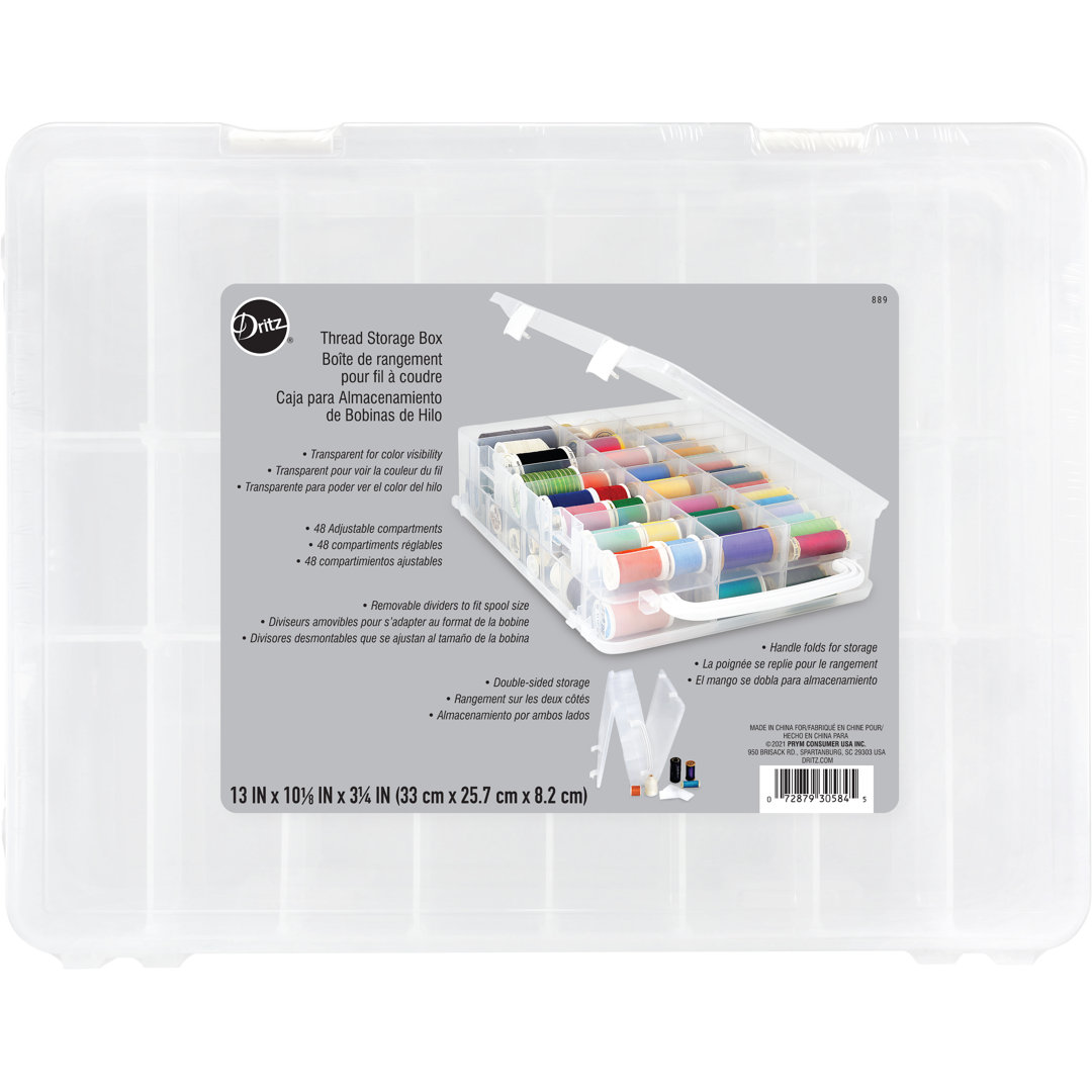 Dritz Thread Storage Box, Stores 48 Spools Dritz