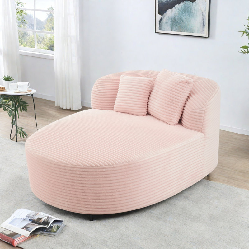 Chaise moderne à compression avec 2 coussins de soutien, Pink