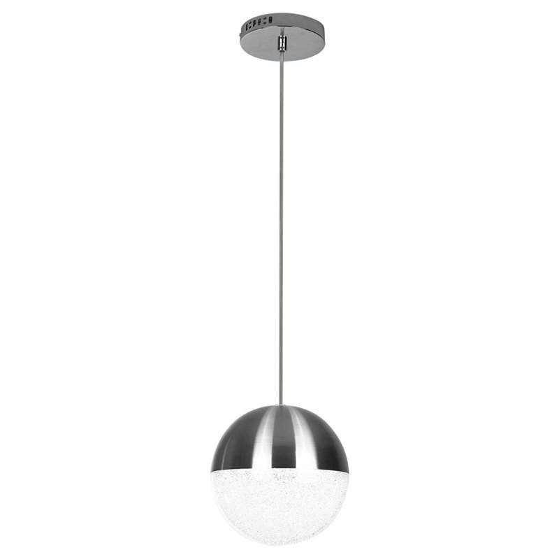 Luminaire suspendu sphère 1 lumière DEL Cobden, Chrome