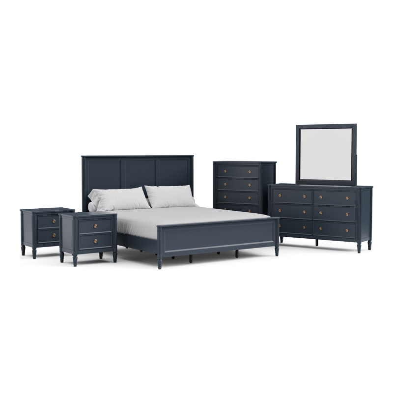 Vinesha 6-Piece Bedroom Set, Blue, Queen