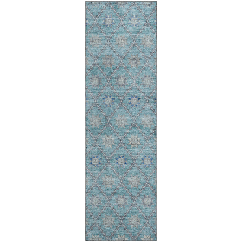 Premium Machine Washable Xamiera AMF1858 Lattice Rug, Runner 2'3" x 7'6"