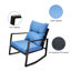 Ensemble de bistro 3 pièces pour patio avec coussin bleu pour jardin