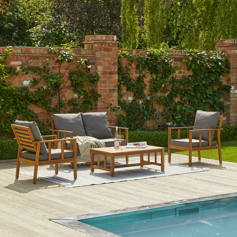 Daphne 4 - Person Seating Group with Cushions, Cream