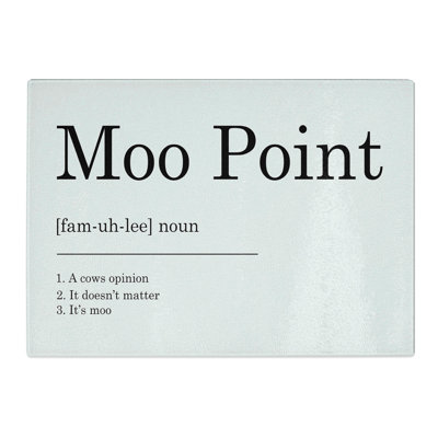 Moo Point Typography Chopping Board