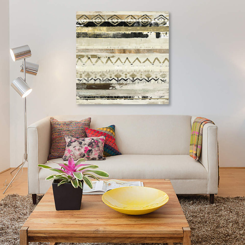«African Patchwork I», impression sur toile, H 12 po x l 12 po x P 0,75 po, Pas de tapis, Toile tendue
